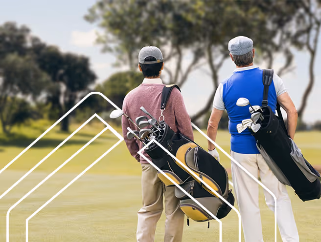 Two men golfing