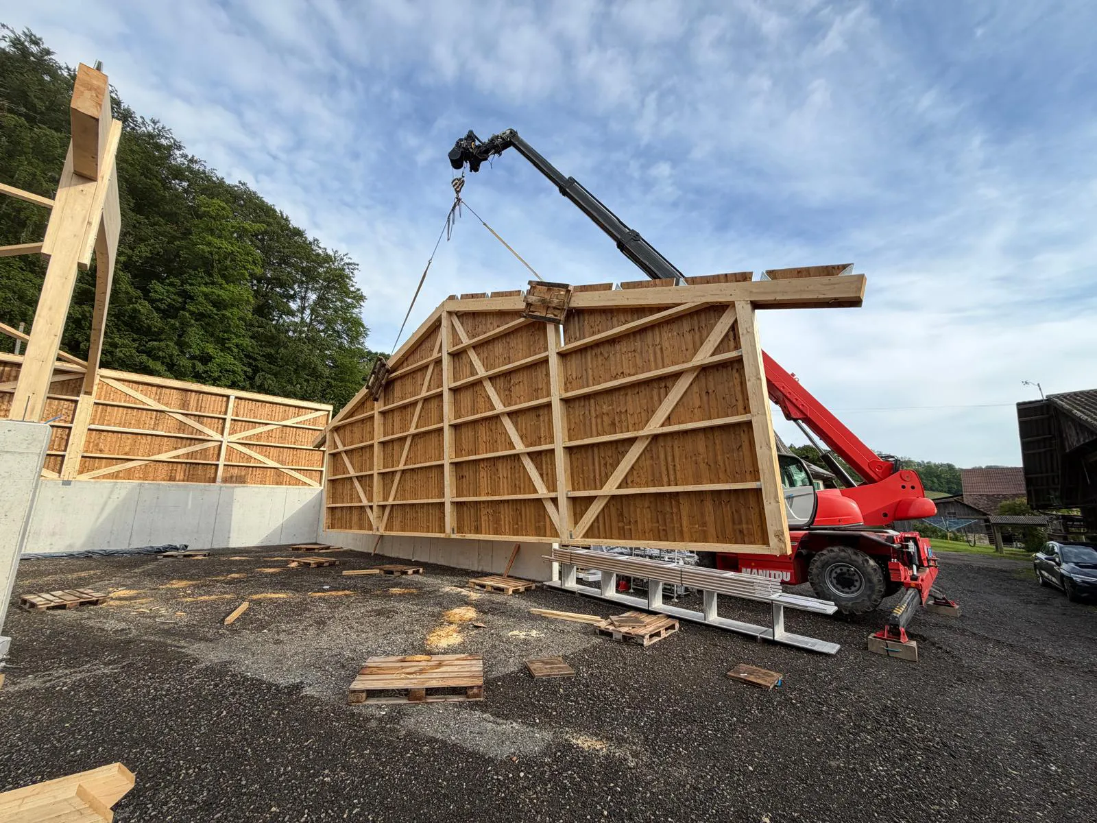 Construction complète d'une halle en ossature bois, de la conception à la pose - 02