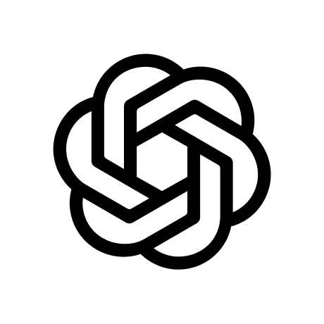 Black geometric abstract symbol with interlocking shapes forming a symmetrical pattern on white background.