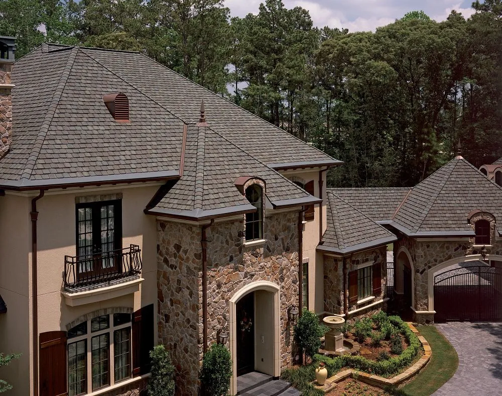 CertainTeed Grand Manor luxury Class 4 shingles on stone home