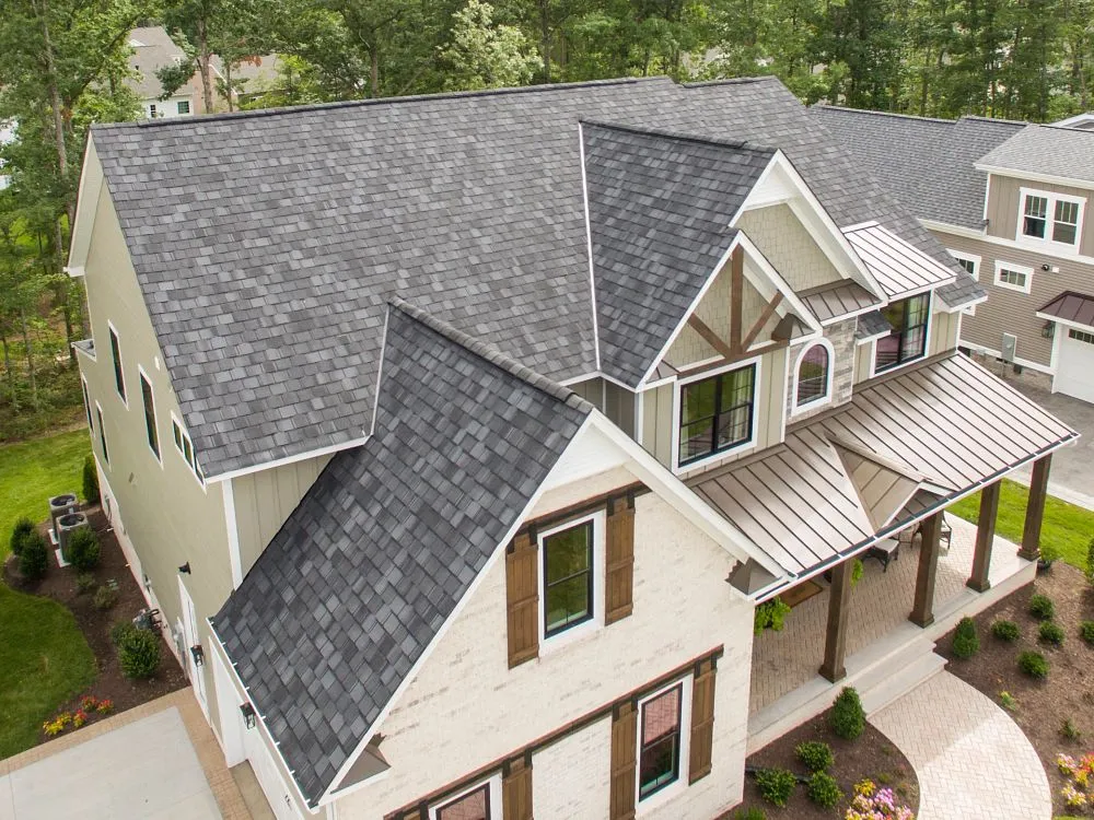 Belmont IR shingles installed in Black Granite color