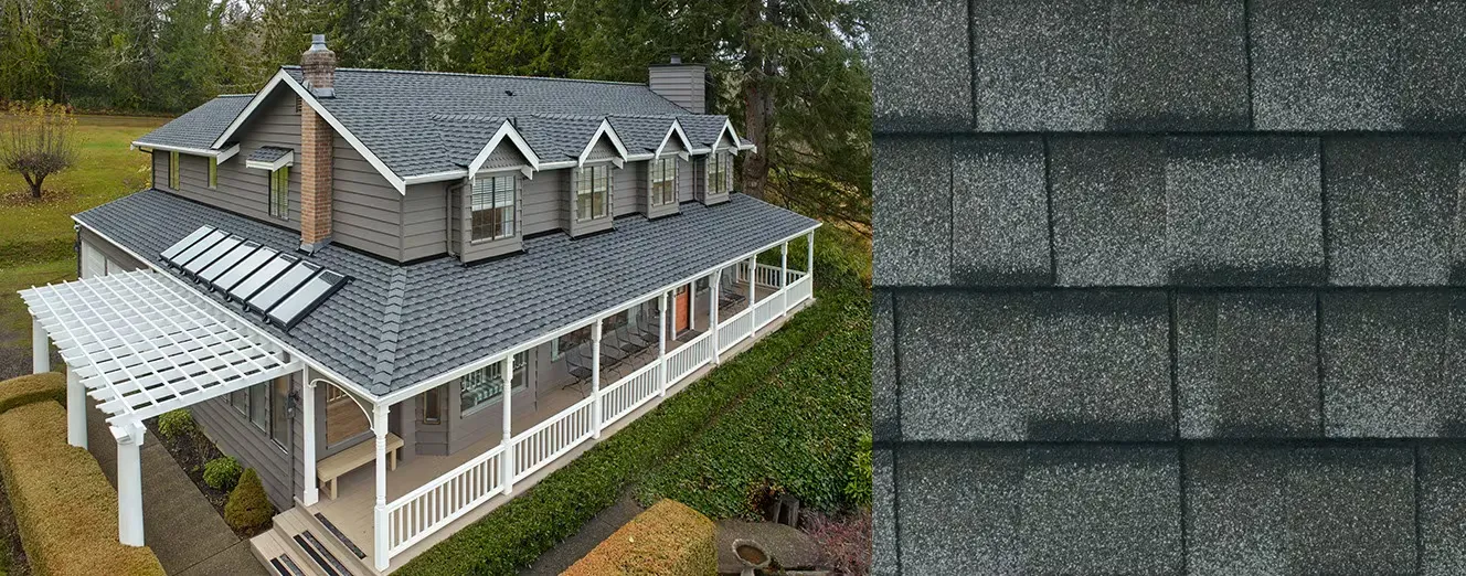 GAF Timberline UHDZ Class 4 shingles in Pewter Gray on house