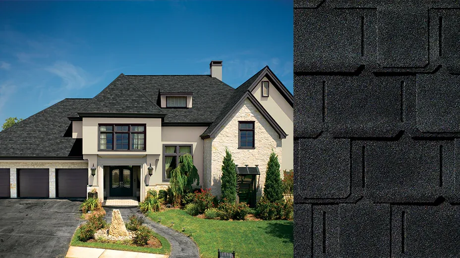GAF Camelot II Class 3 designer shingles in Charcoal on home