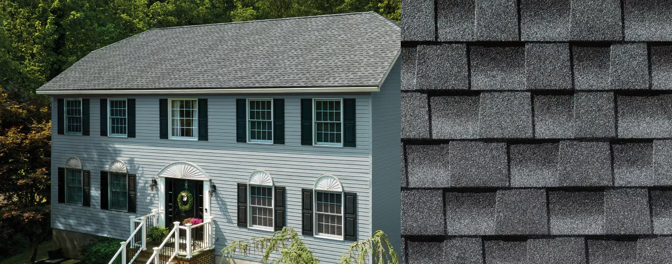 GAF Timberline HDZ Class 3 shingles in Pewter Gray installed on home