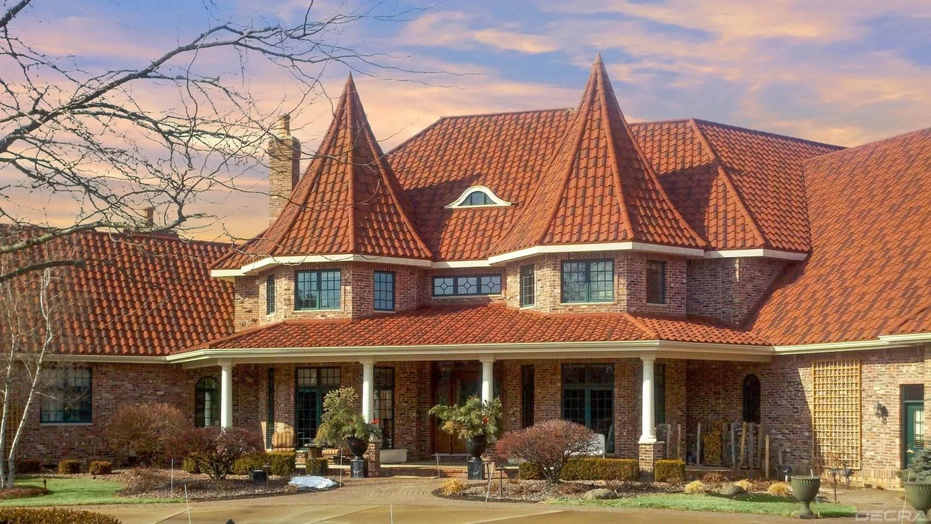 Decra Metal Tile stone-coated steel roofing installed on villa