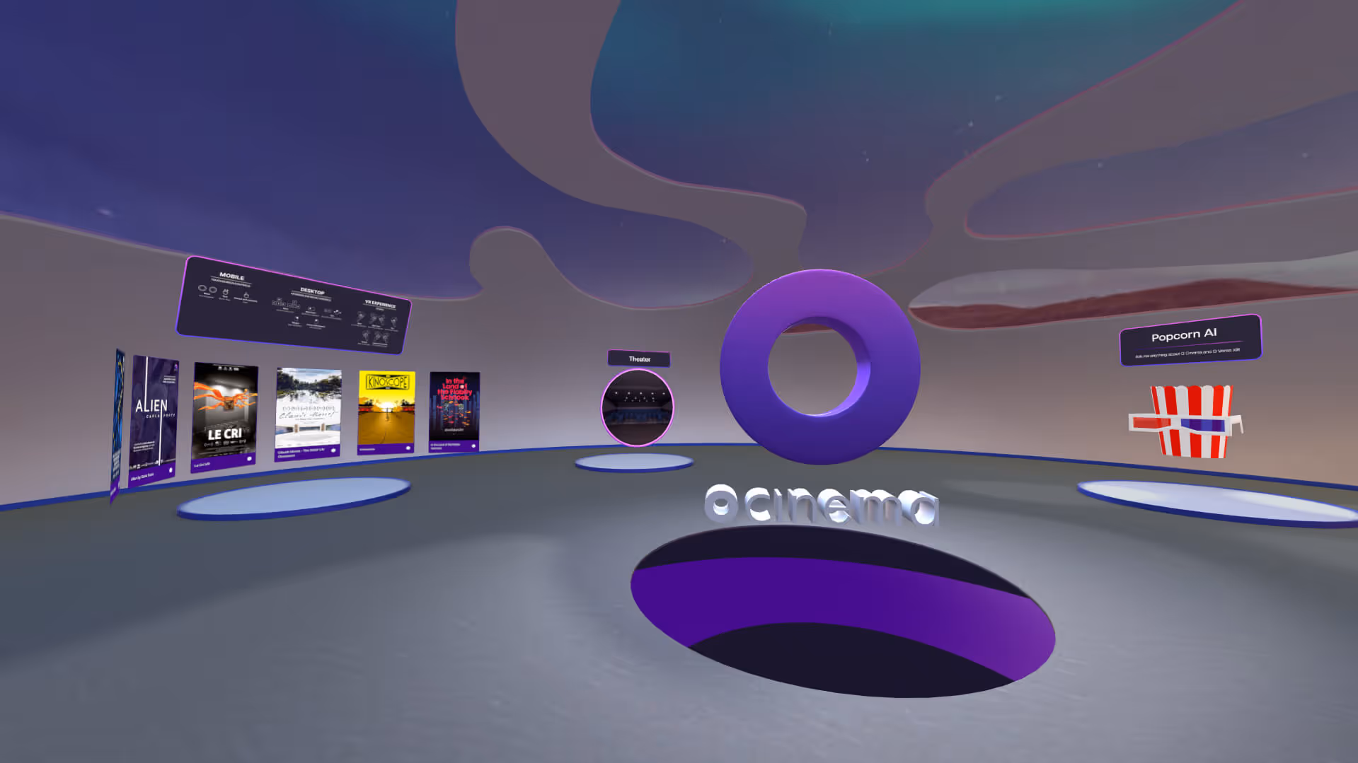 Wisper logo over a glb of a crater with a grid texture