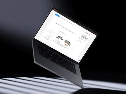 A macbook is open to app.oshcut.com's cart page where users can upload 2D and 3D design files