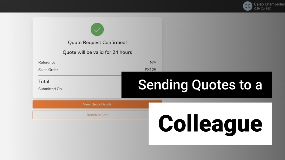 hands type on a laptop keyboard, text reads 'sending quotes to a colleague'