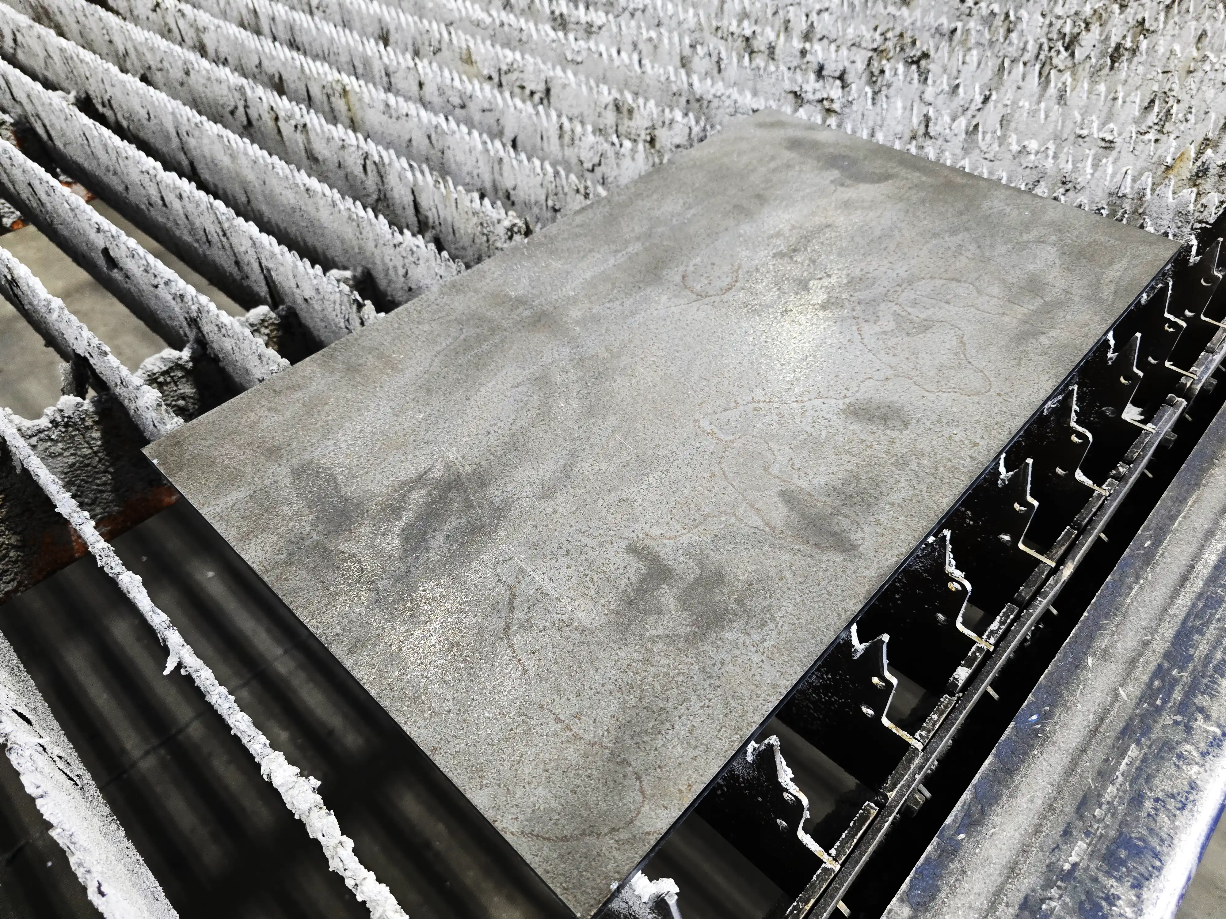 AR500 steel plate on a laser cutting table