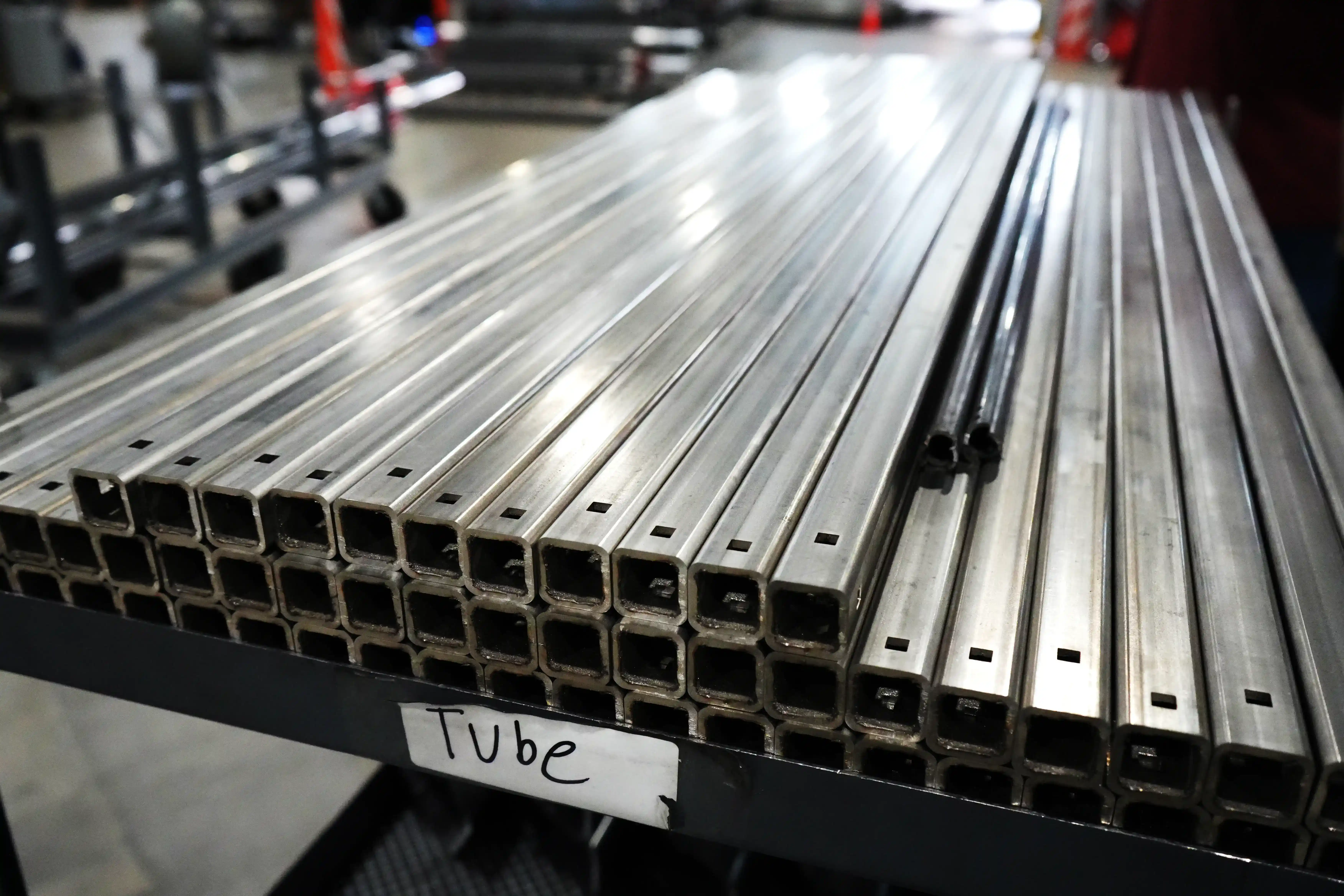 Stack of laser cut square tubes