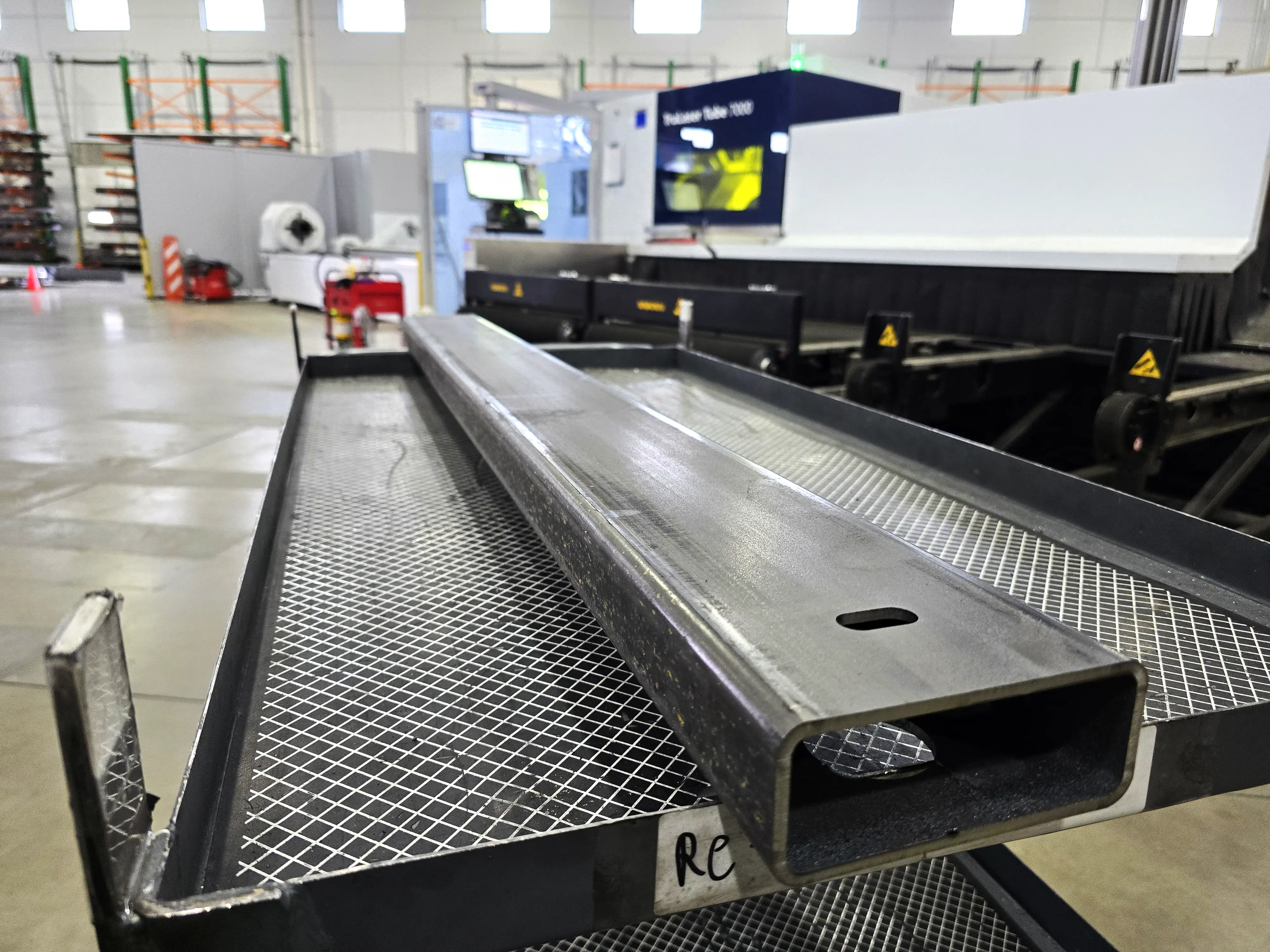 Large rectangular tube with a laser cut slot
