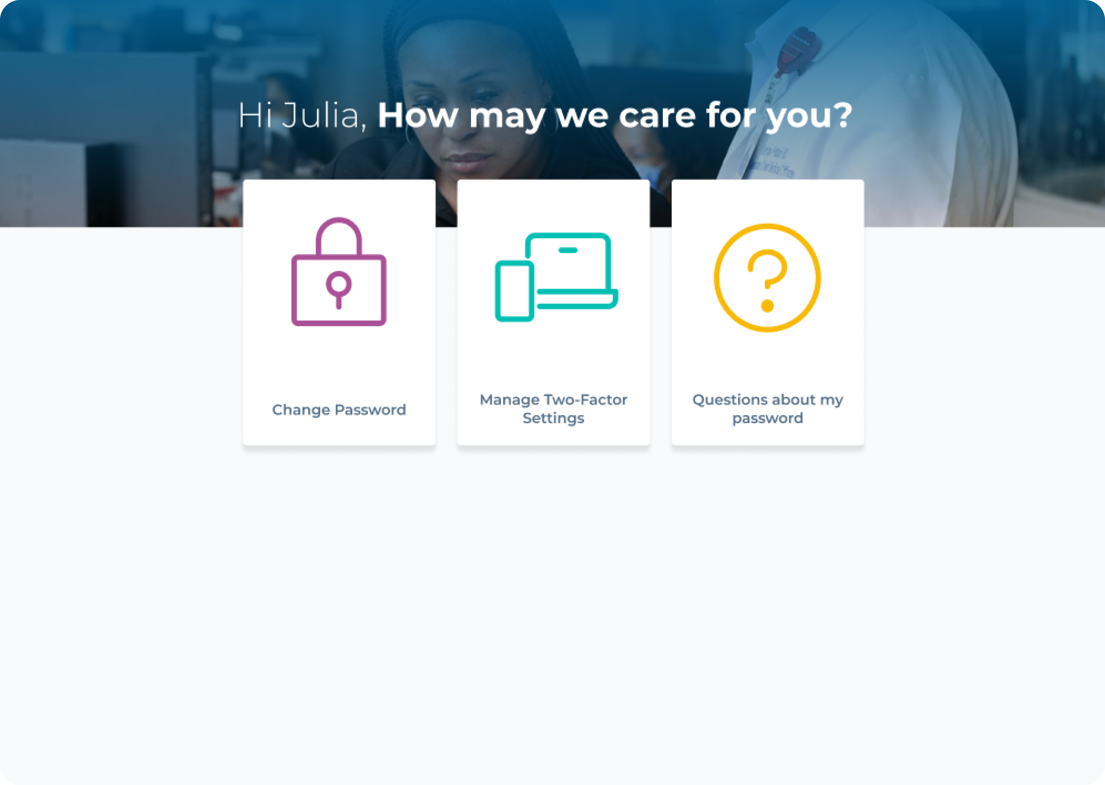 self Service platform home page