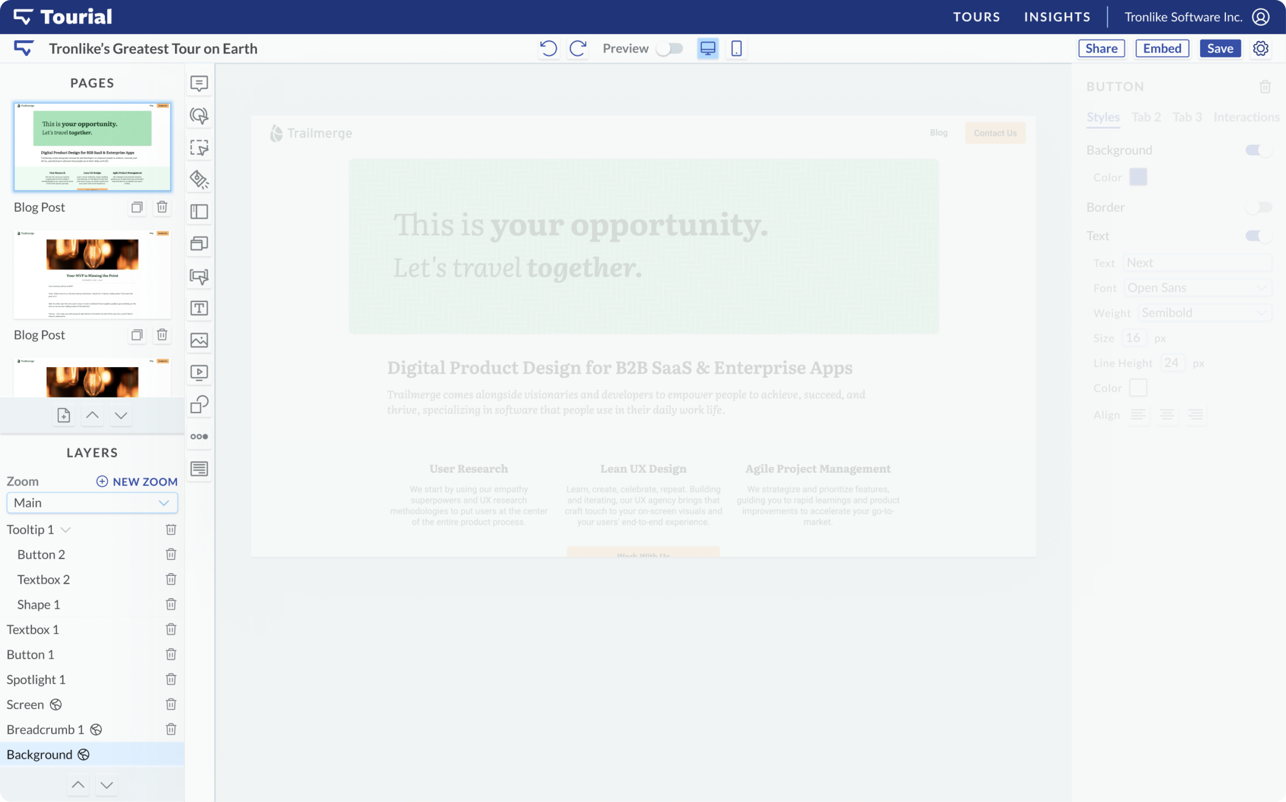 tourial builder panel
