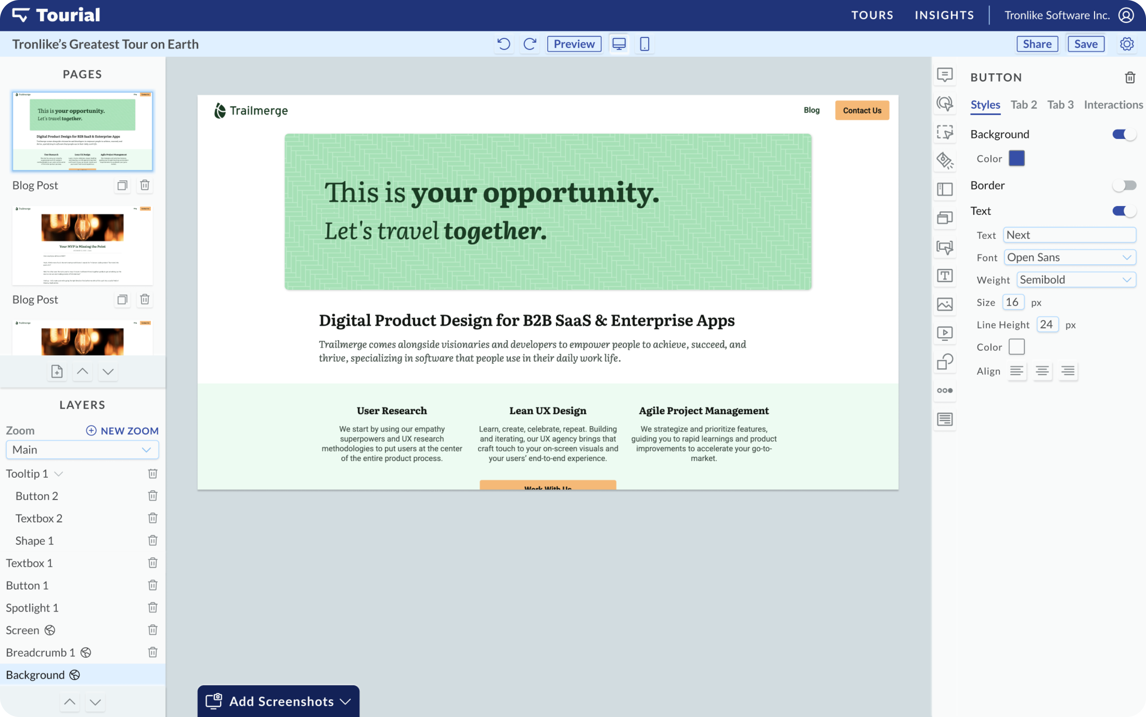 self Service platform home page