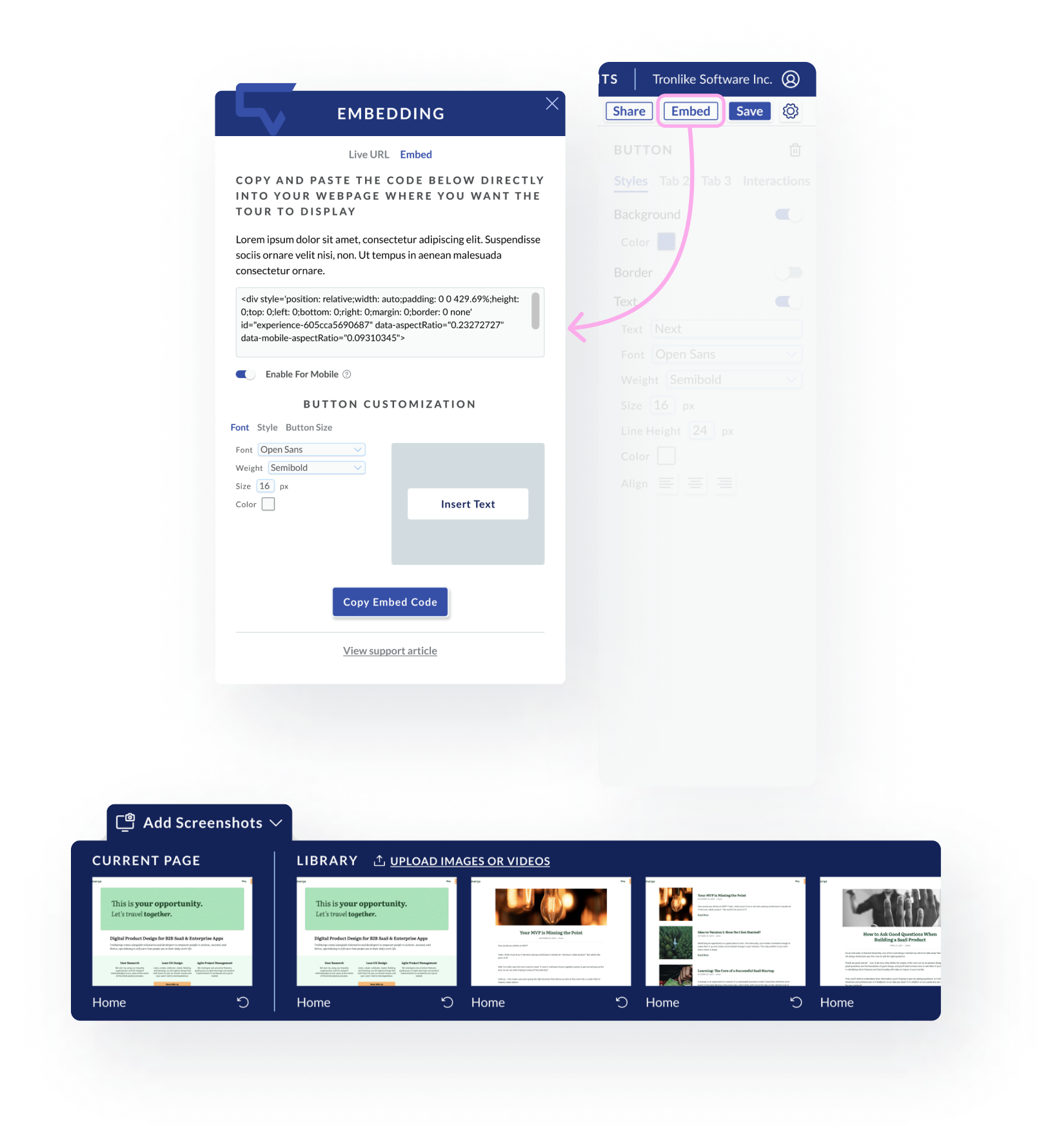 embed wireframes
