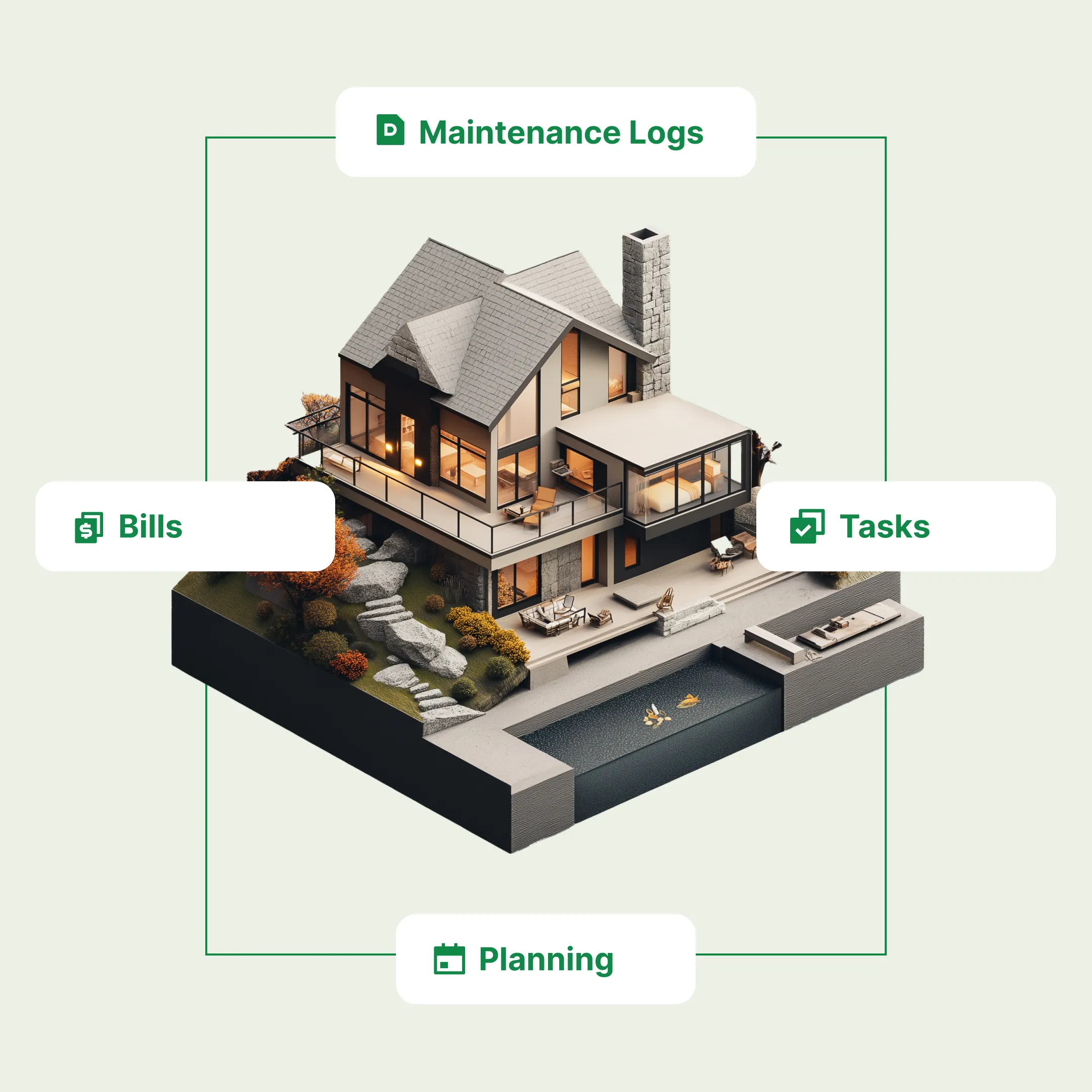 An example of a home managed by HouseFacts that show multiple features
