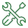 green icon of screw driver and wrench