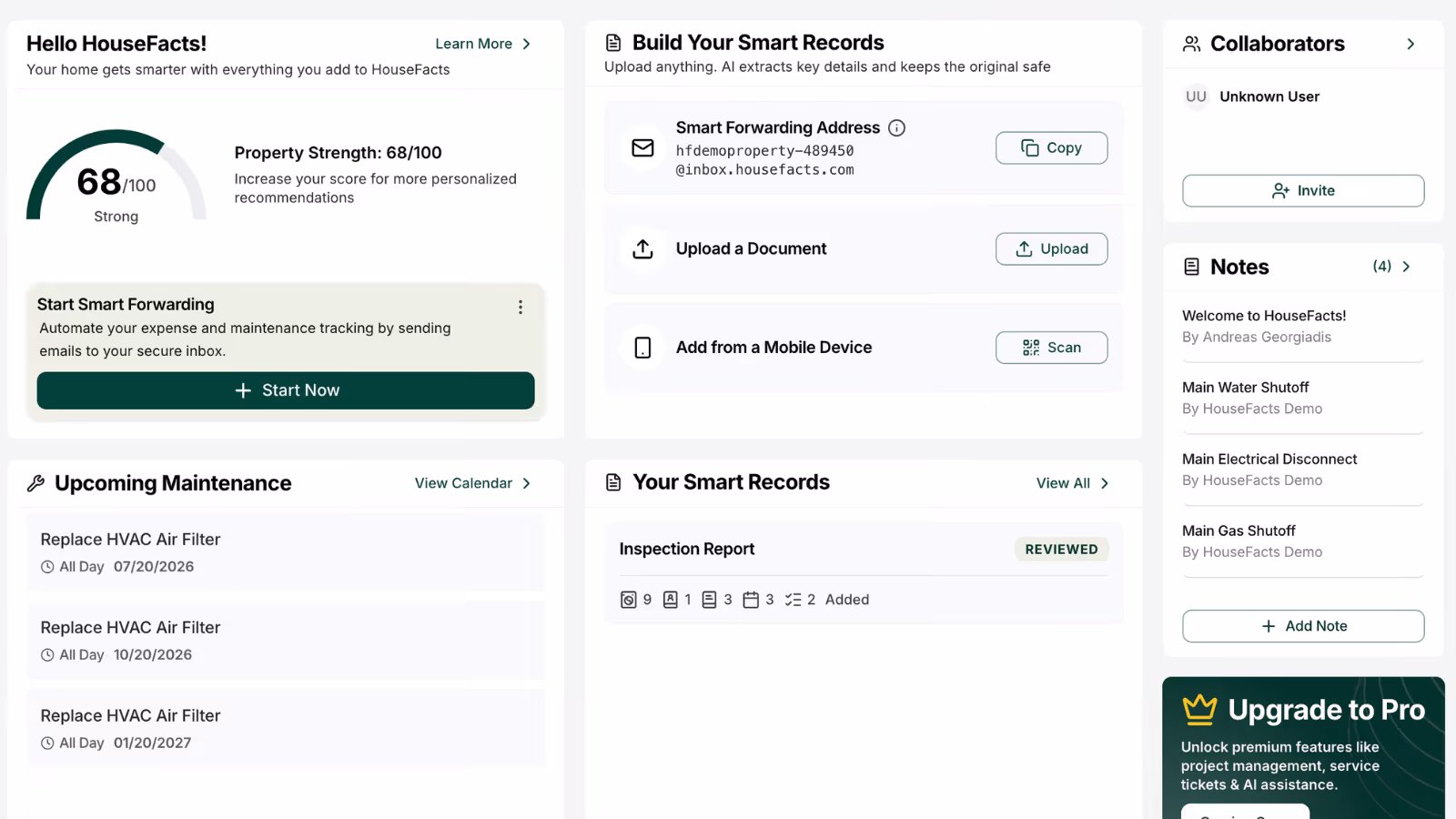 Dashboard mockup