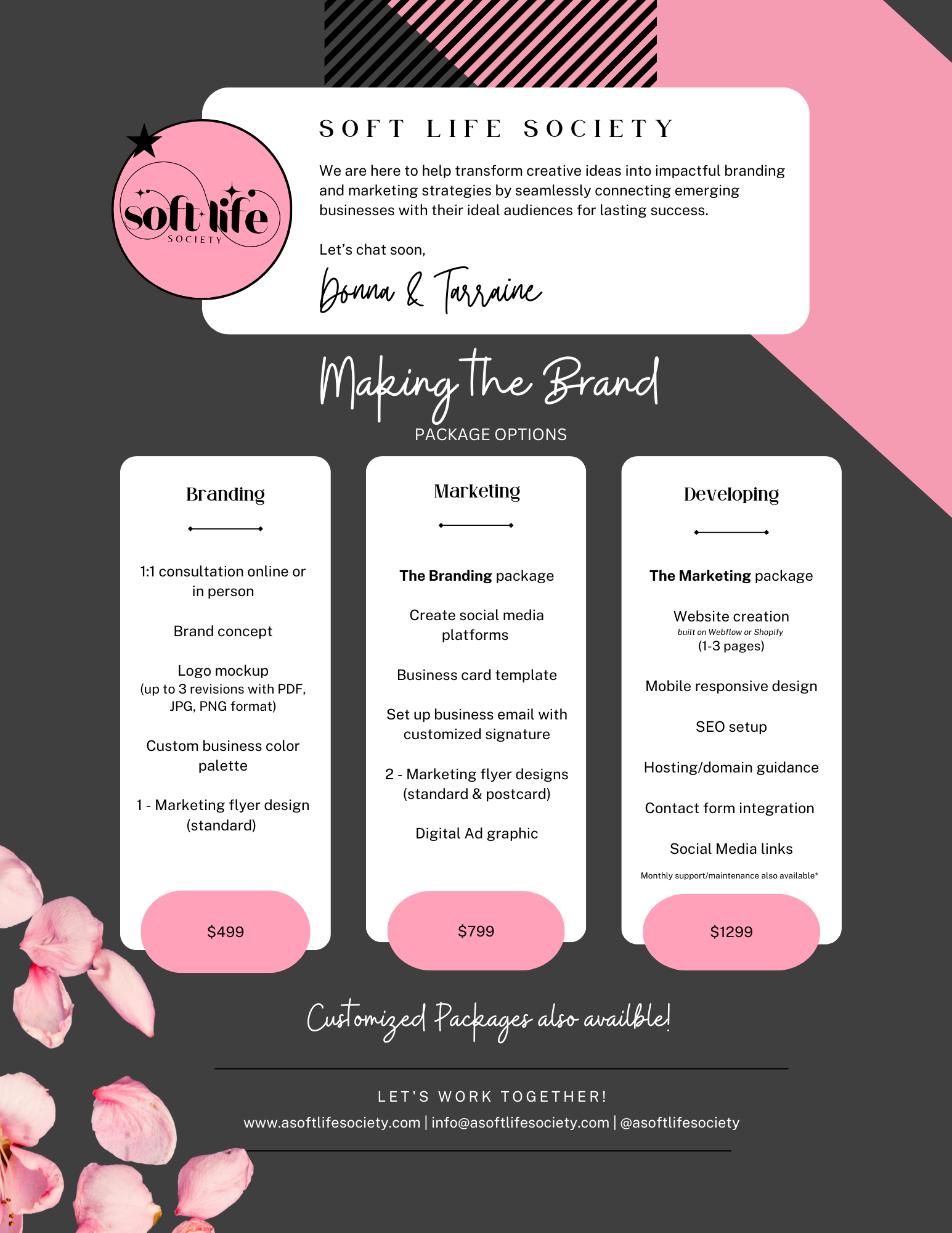 Softlife society price list