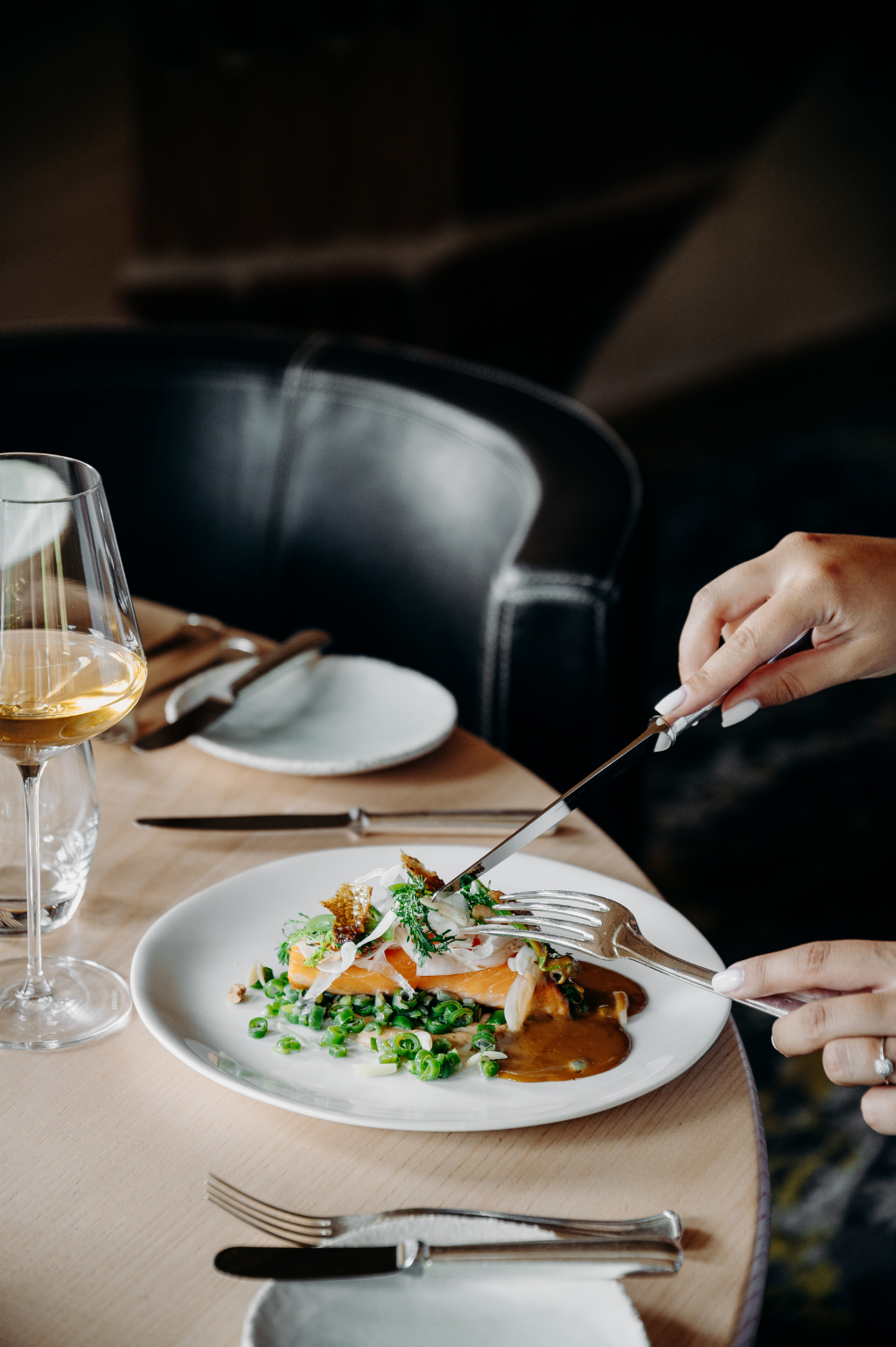 Fine dining in a gourmet restaurant in Megève, offering unique flavours in a luxurious mountain setting