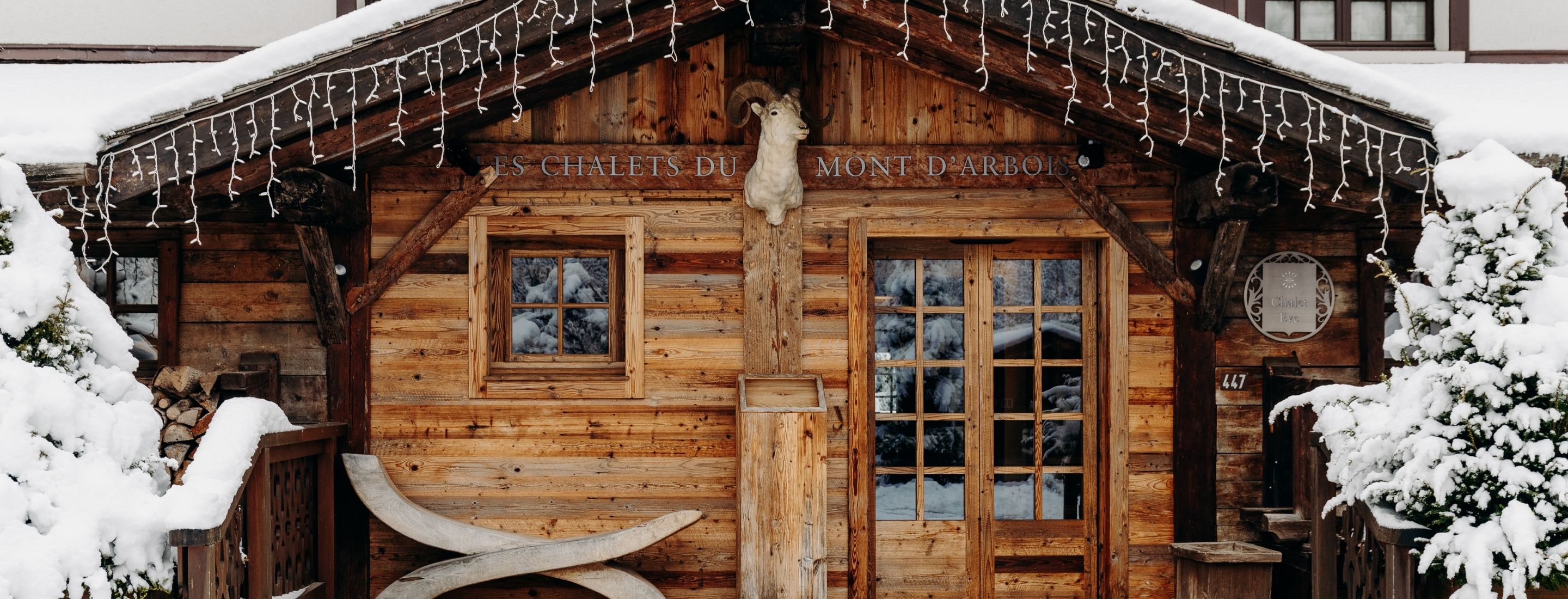 Vue imprenable sur les sapins enneigés en Haute-Savoie, parfait pour un séjour à la montagne dans un hôtel 5 étoiles, à Megève