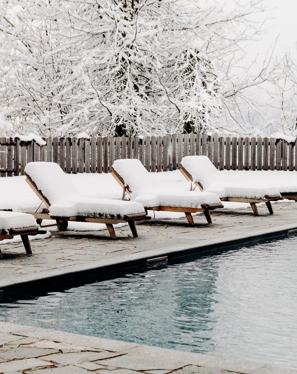 Pool view from the Spa at Chalet du Mont d'Arbois