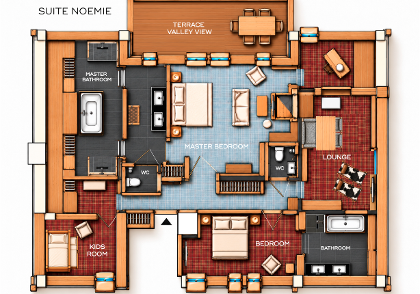 Floor Plan of the Noémie Suite