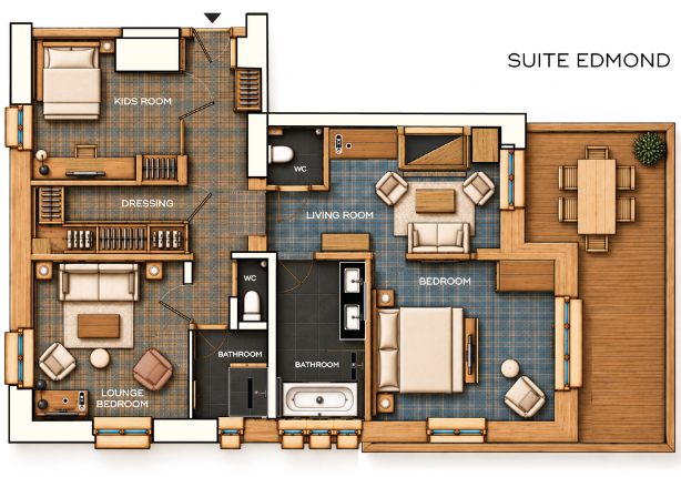 Floor Plan of the Edmond Suite
