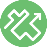 An icon showing a meandering path.