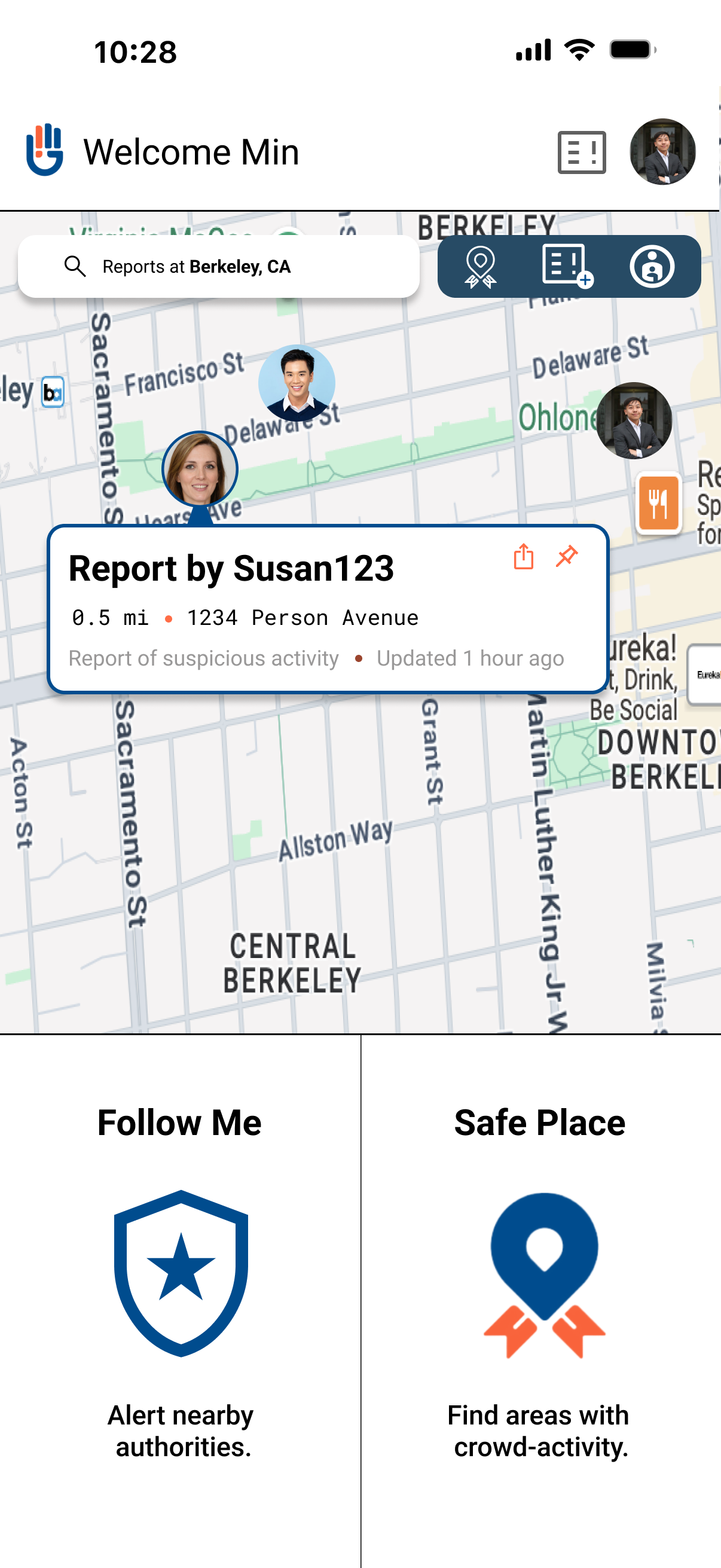 STP app screen for requesting help or posting an alert