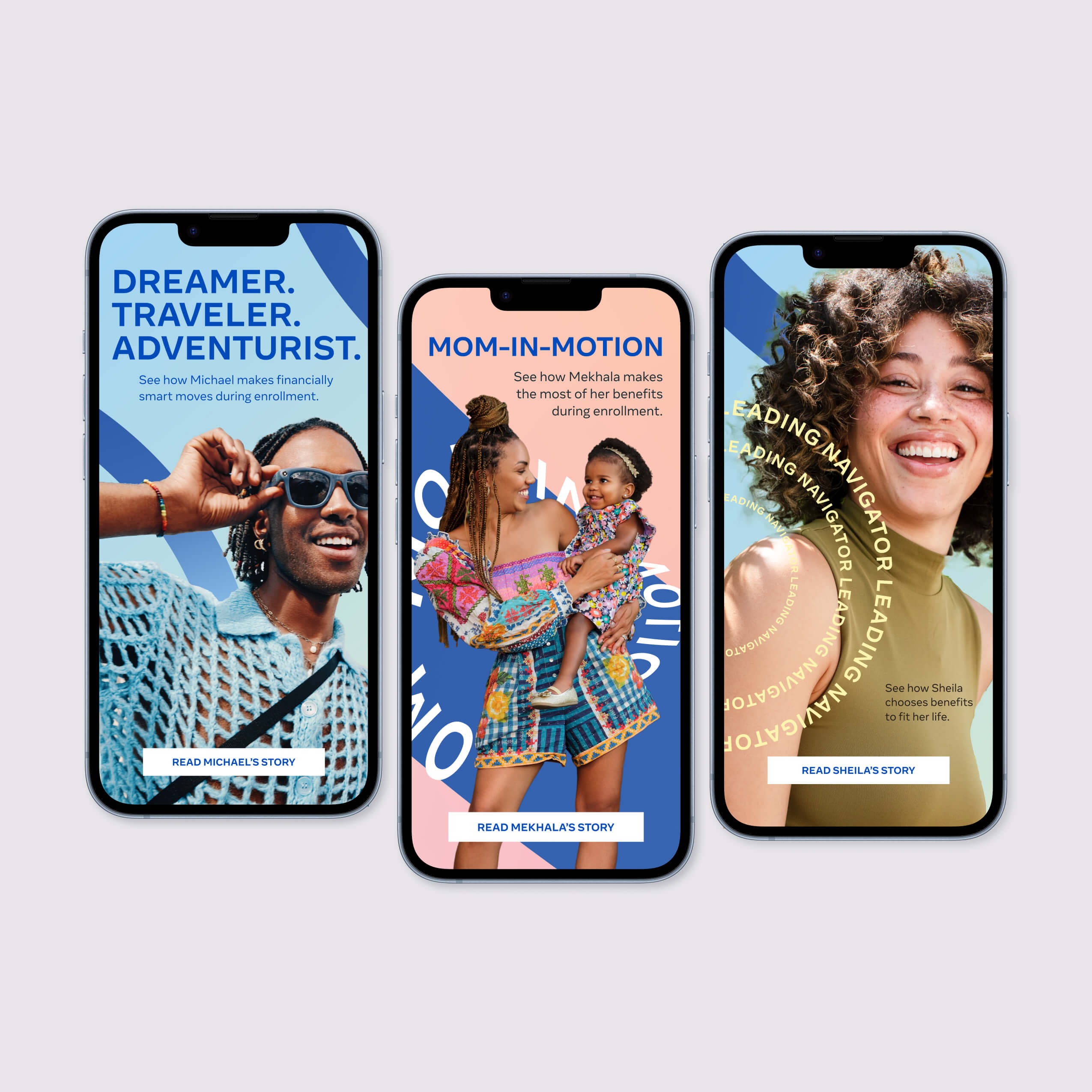 Mockup of Instagram stories on an iPhone