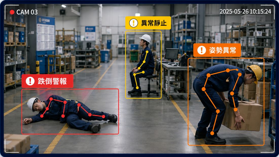 跌倒、異常靜止與人因分析