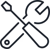 Biểu tượng hai dụng cụ (cờ lê và tua vít)