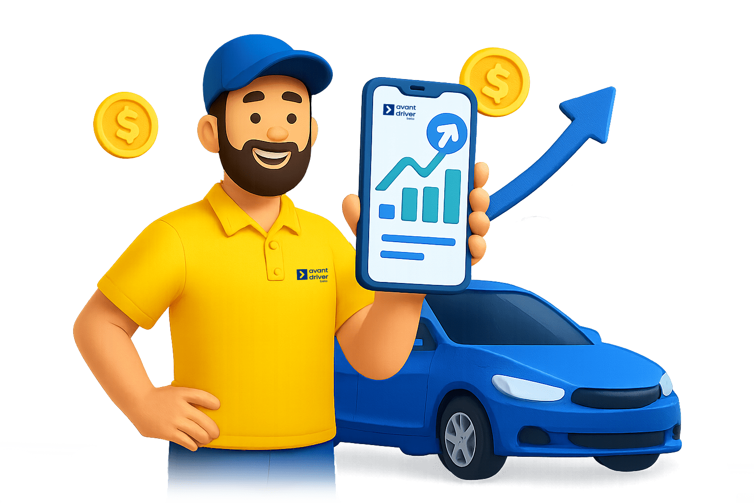 Motorista Avant Driver exibindo Lucro Real no celular