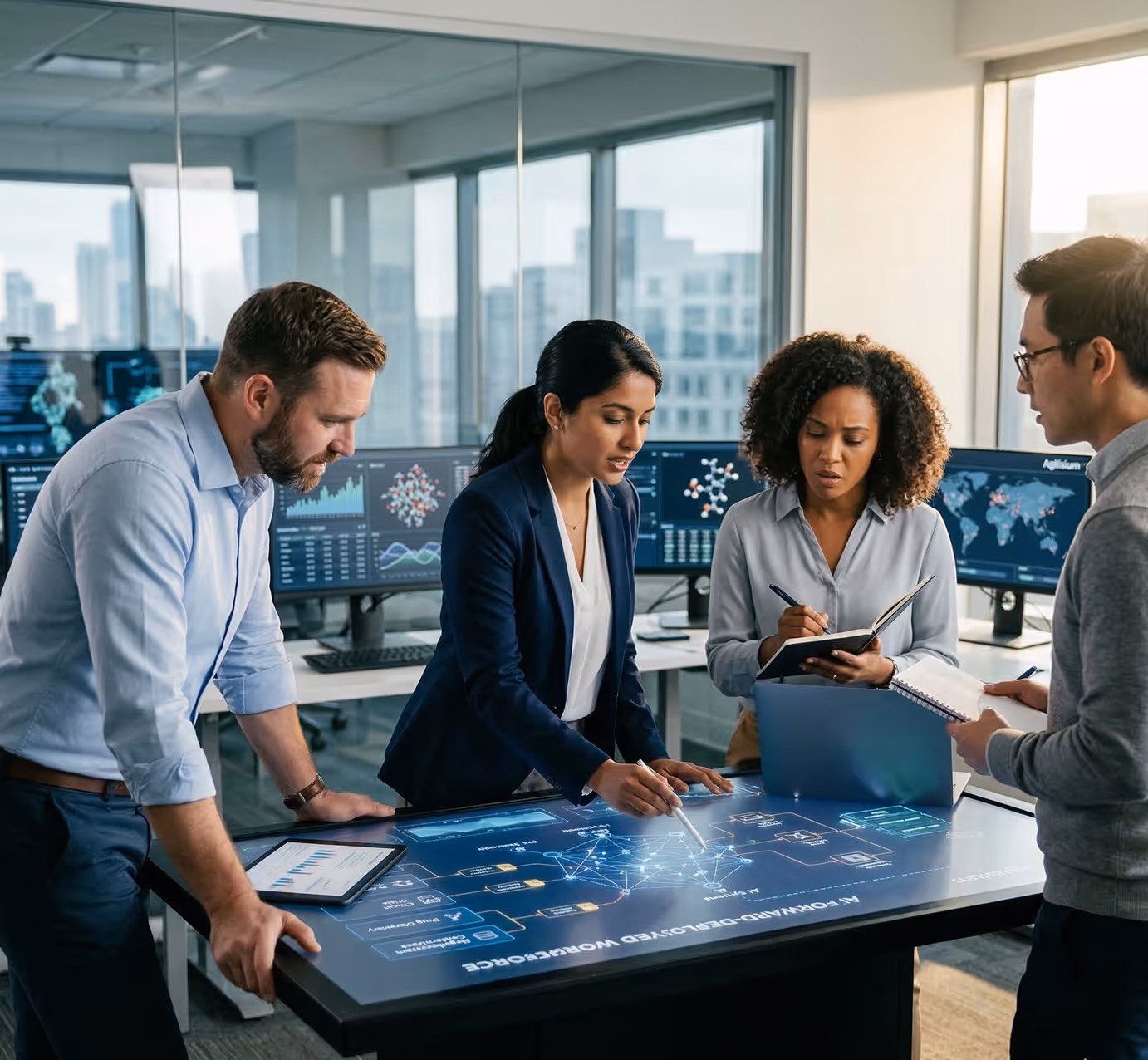 Agilisium FDX experts collaborating with life sciences researchers on AI operationalization