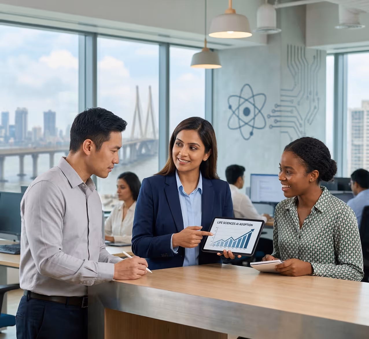 Agilisium FDX experts collaborating with life sciences researchers on AI operationalization