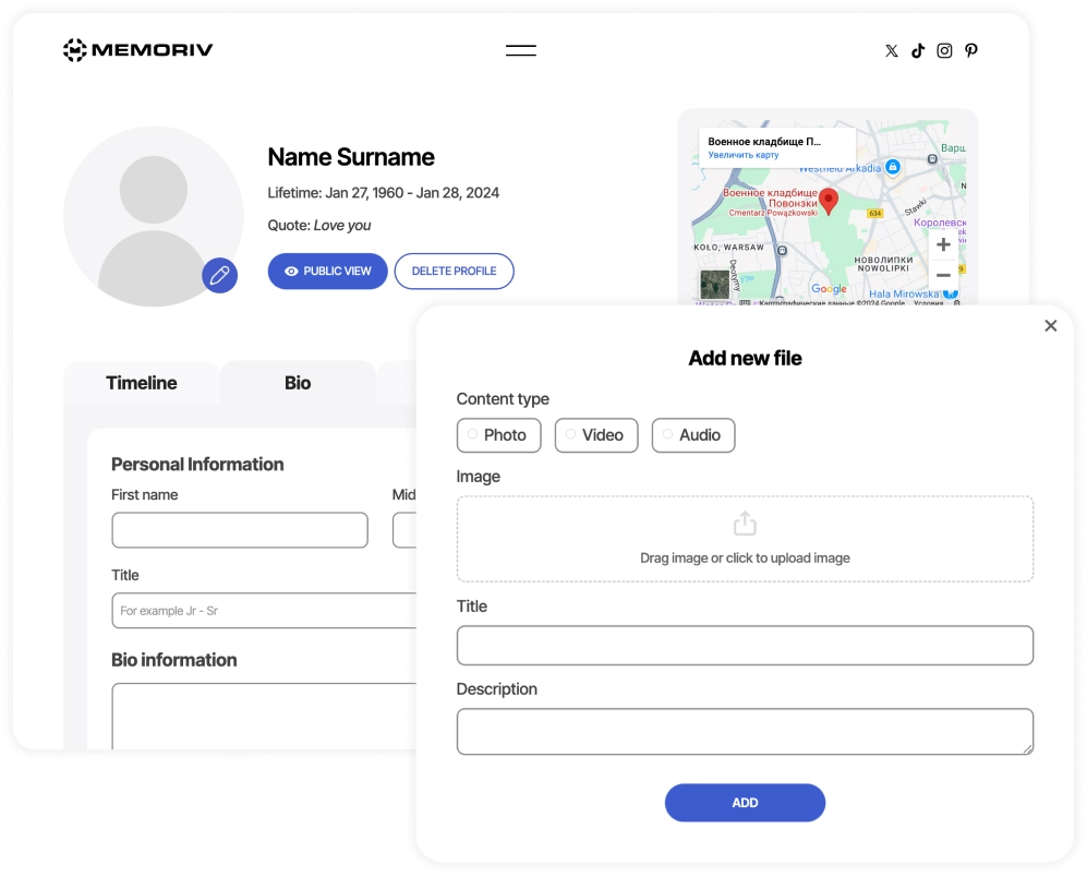 a person holding memoriv sticker