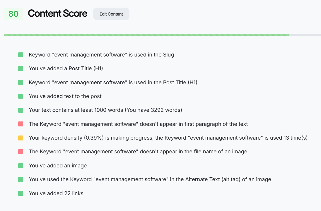 Automated and guided SEO Tips