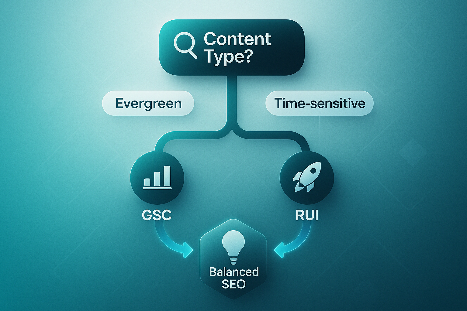 Vertical flowchart comparing Google Search Console vs Rapid URL Indexer, showing decision paths to a balanced SEO outcome.