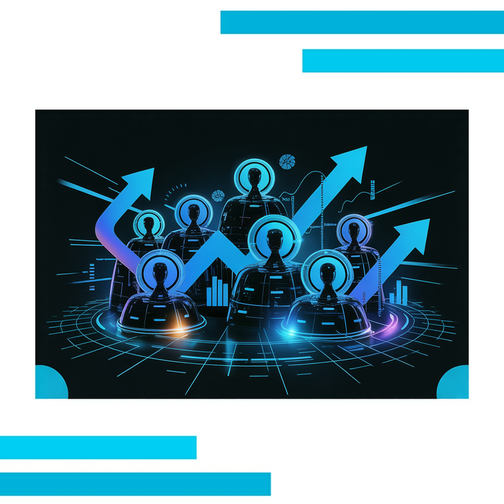 Futuristic digital landscape with interconnected nodes representing the best semantic SEO consultants driving growth and rankings.