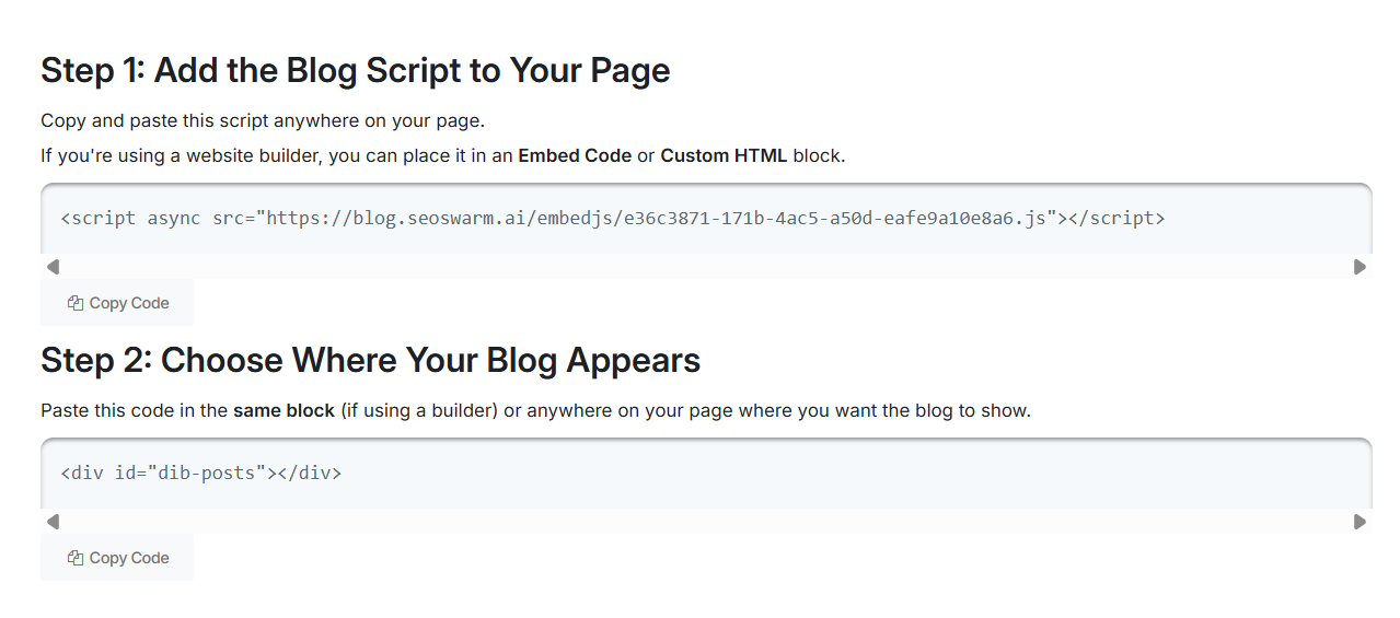 Simple blog site creation