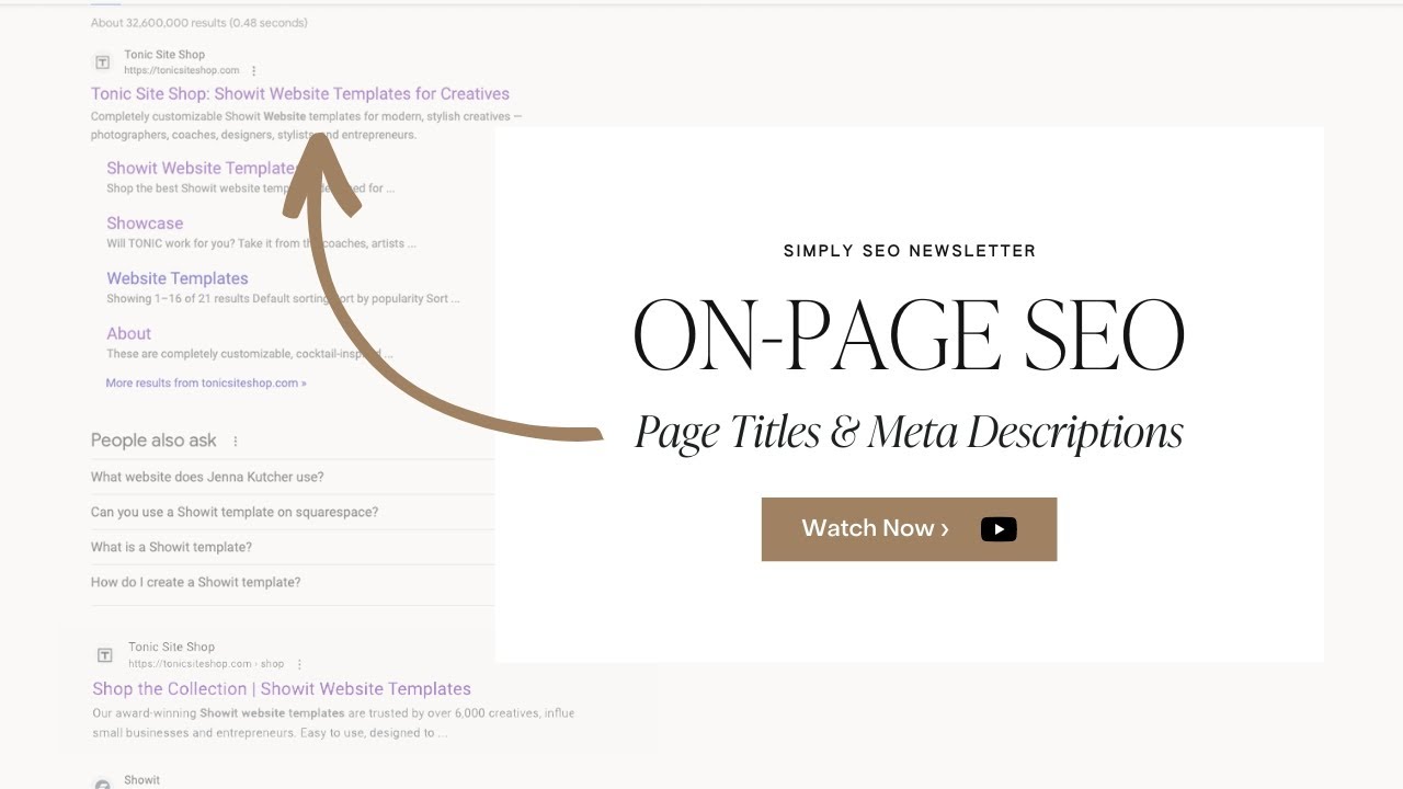 On-Page SEO: Page Titles & Meta Descriptions (Showit)