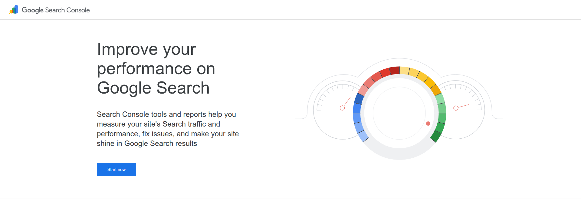 Google Search Console product interface showing hero information
