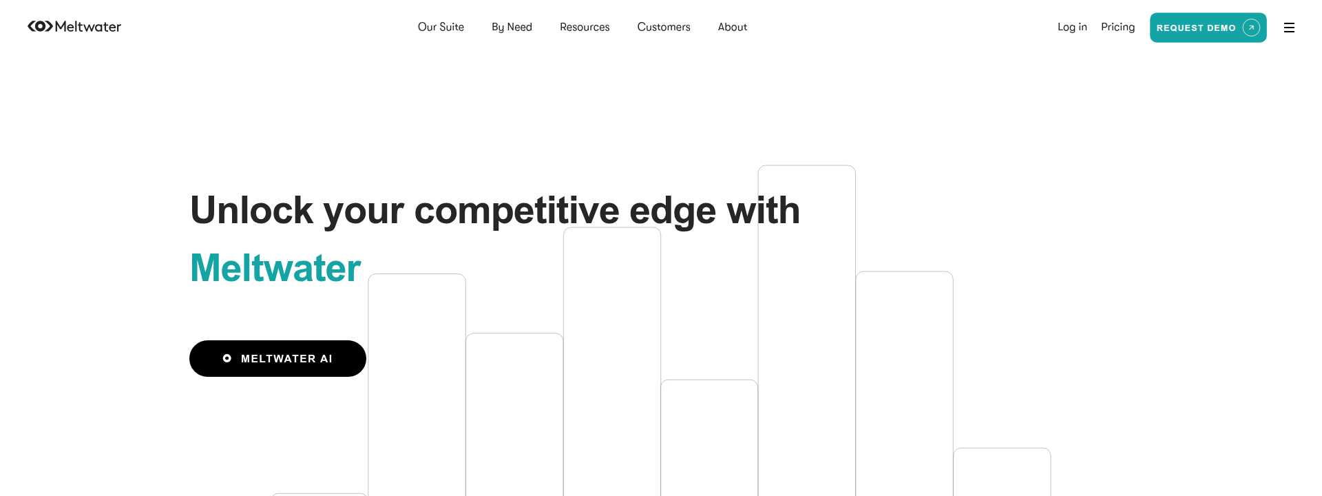 Meltwater homepage hero section displaying main information