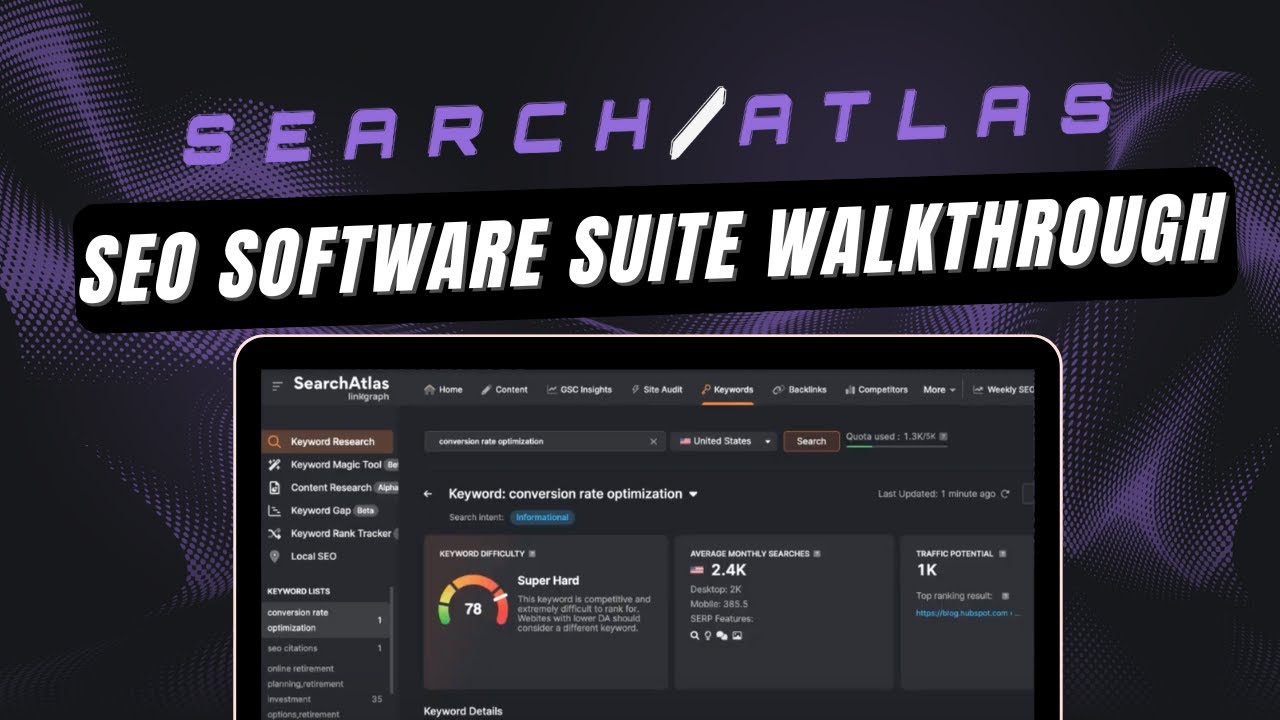 Full SearchAtlas SEO Software Suite Walkthrough