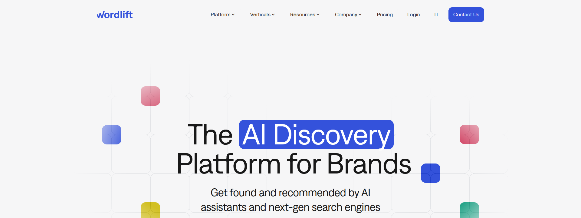 WordLift homepage displaying the hero section