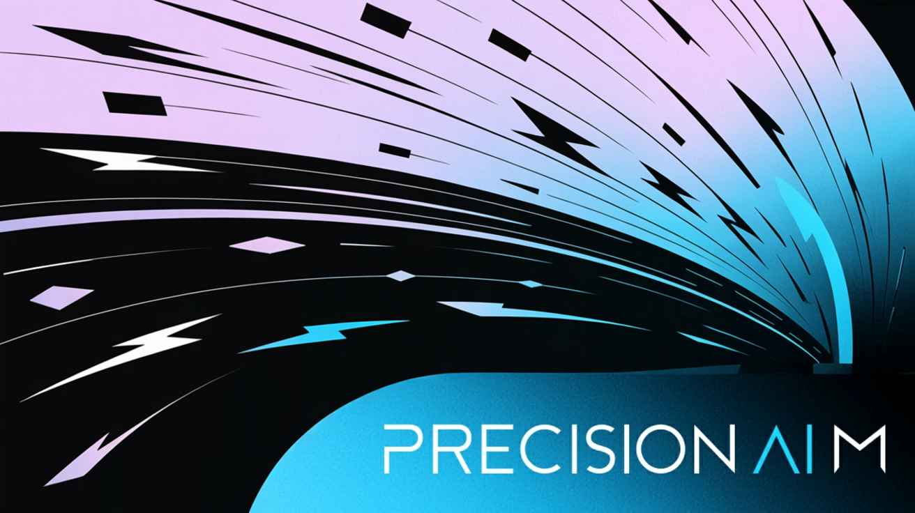 Swirling blue and black thought bubbles with abstract icons radiate from a glowing white center, suggesting creative energy.