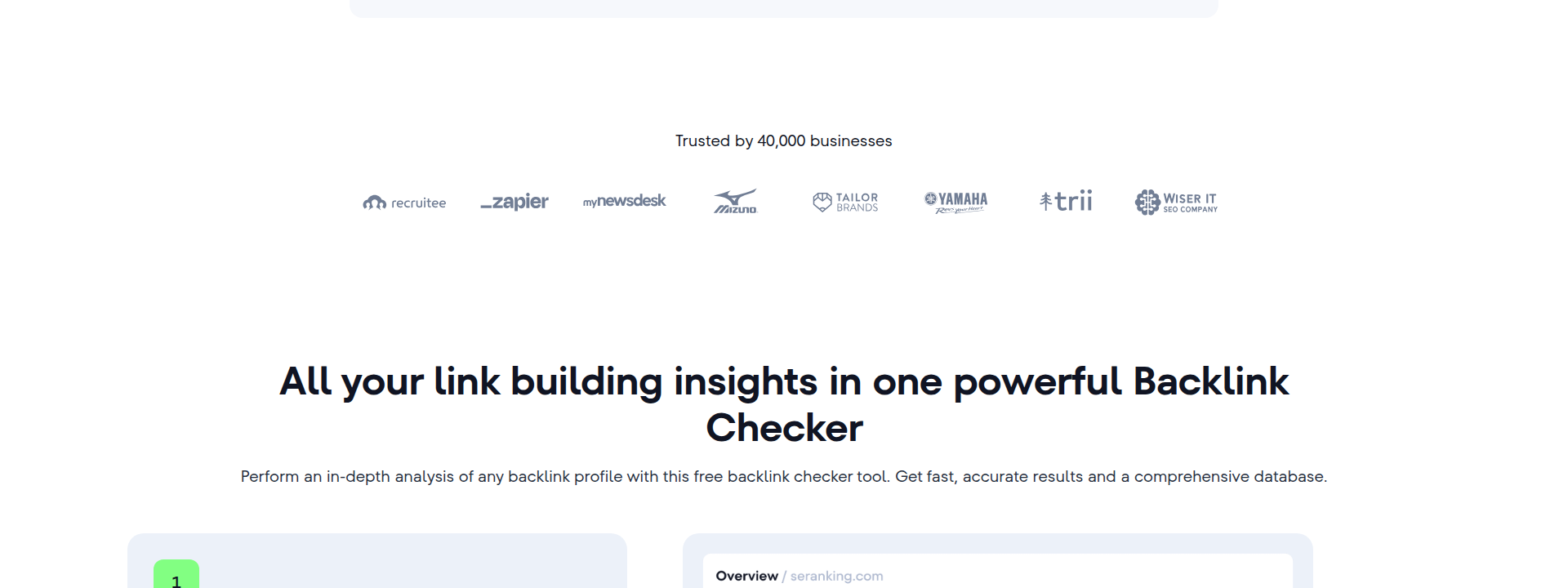 SE Ranking product interface displaying hero information