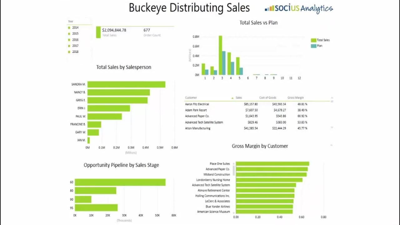 Socius Analytics Sales Dashboard: Sales View