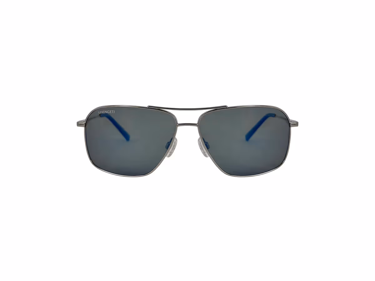 Serengeti Dorwinn SS578002, Shiny Silver / Mineral Polarized 555NM Blue (61/14 - 140)